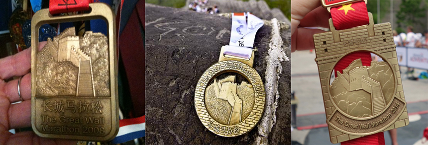 Ggreat Wall marathon and Half medals